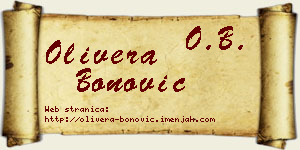 Olivera Bonović vizit kartica